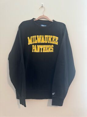 Blue 84 Milwaukee Panthers Black Crewneck Sweatshirt